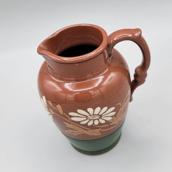 Vintage Small Red Clay Pitcher | Floral Design - Picture 11 of 11